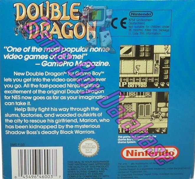 Double Dragon SCN Back of the box