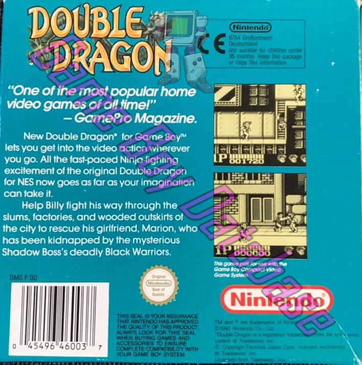 Double Dragon UKV Back of the box