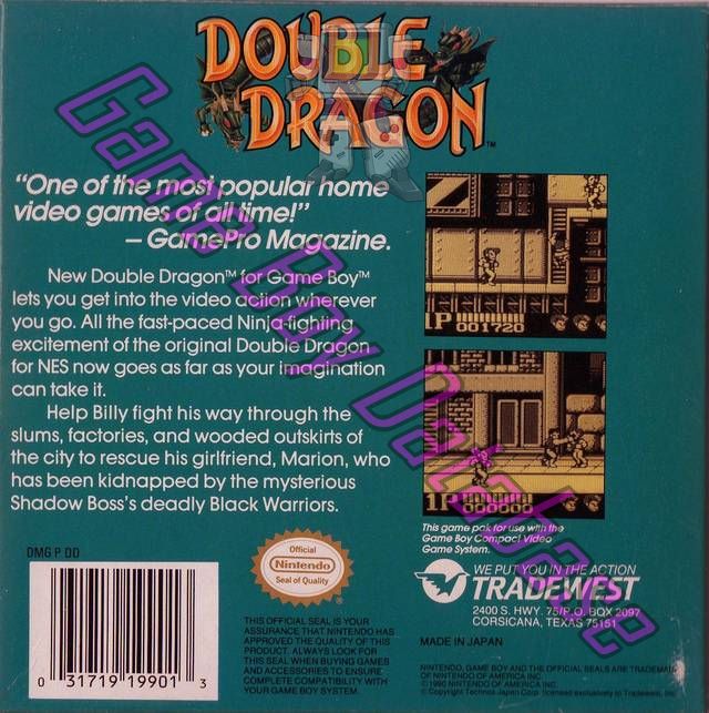 Double Dragon USA Back of the box