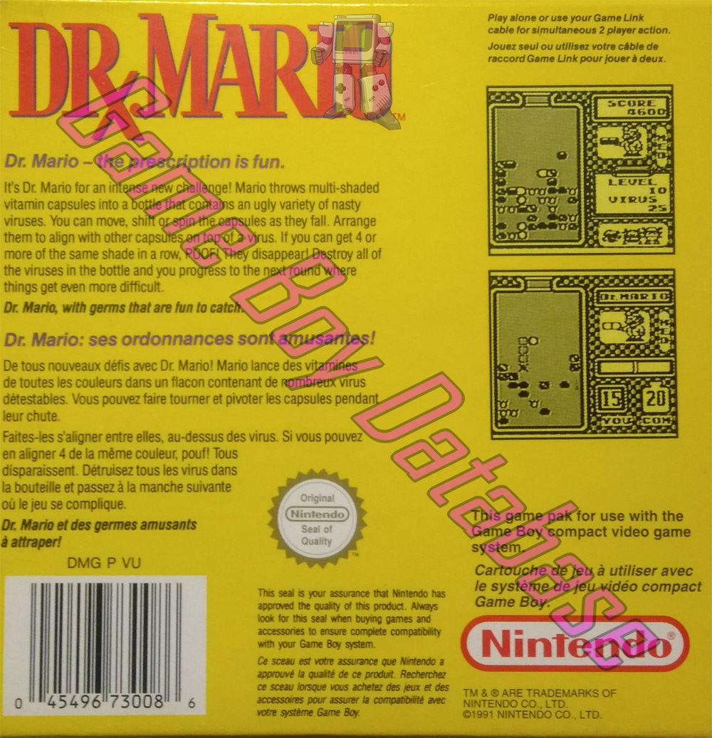 Dr. Mario FAH-2 Back of the box