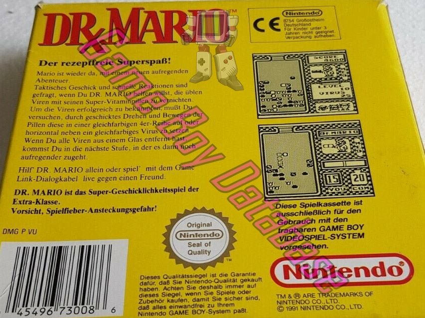 Dr. Mario FRG Back of the box