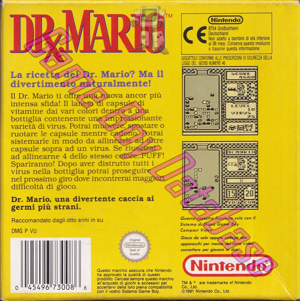 Dr. Mario ITA Back of the box