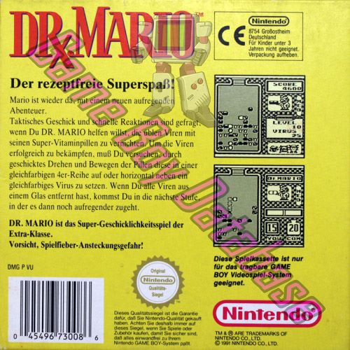 Dr. Mario NOE Back of the box