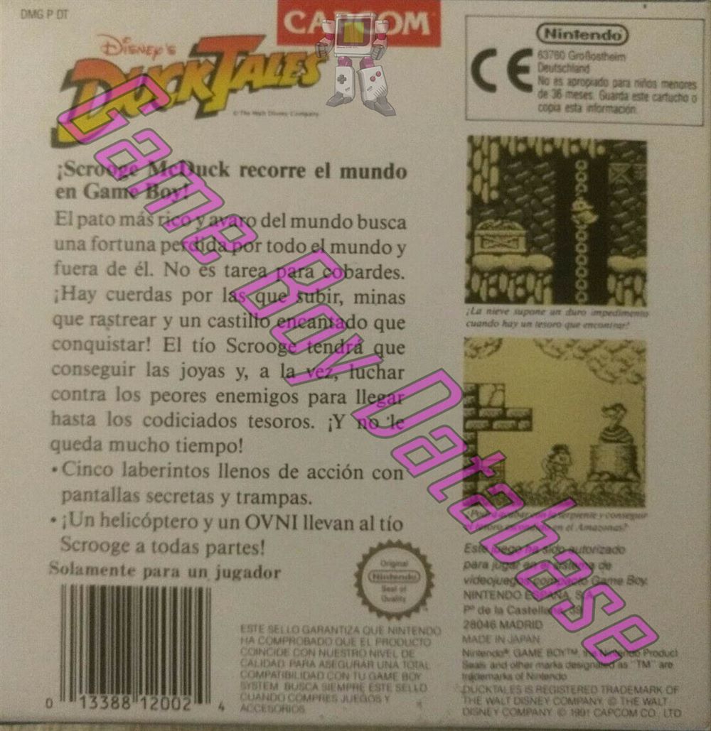 Duck Tales (Disney's) ESP Back of the box