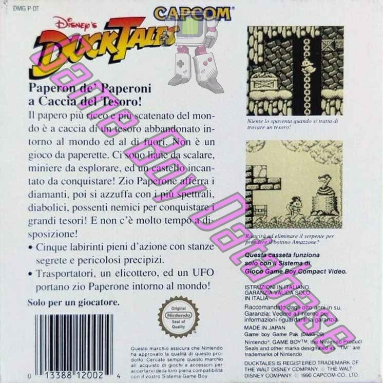 Duck Tales (Disney's) ITA-1 Back of the box