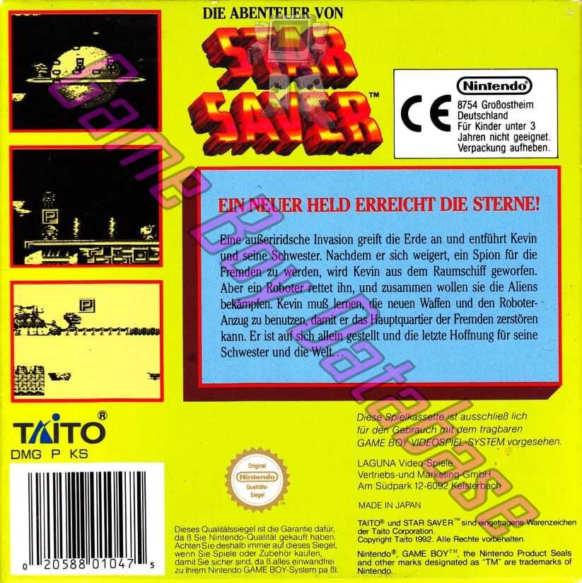 Star Saver (die Abenteuer von) NOE Back of the box