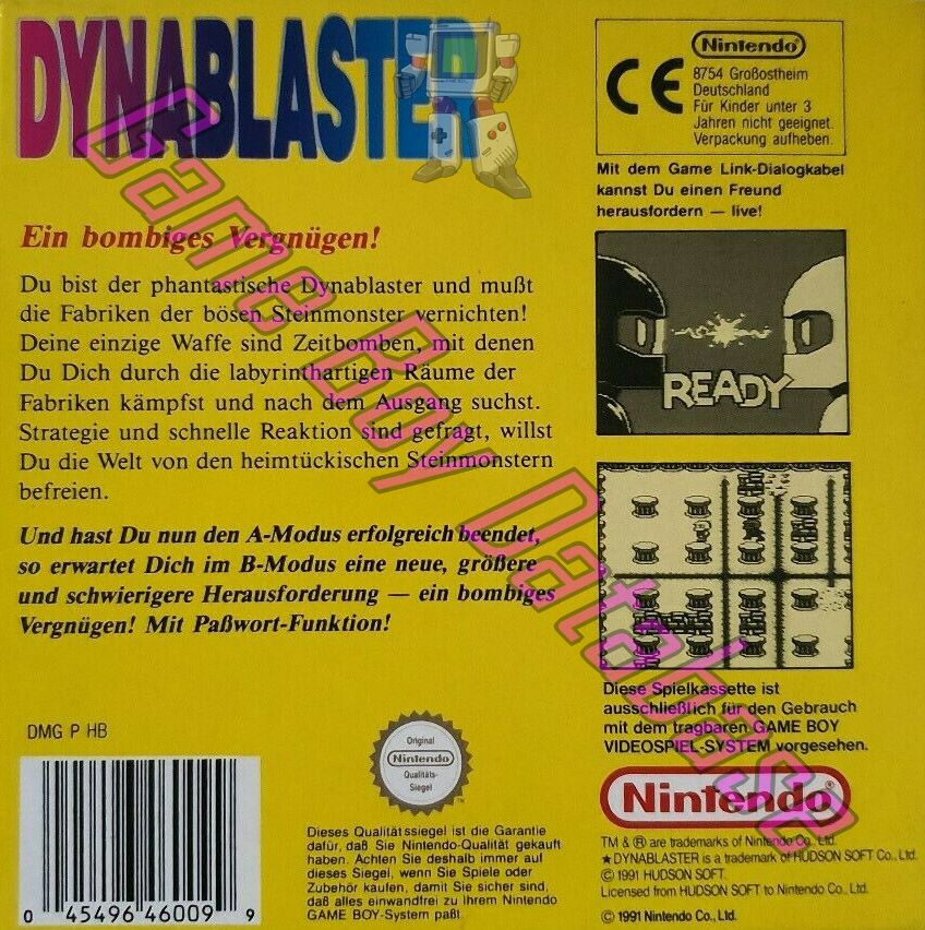 Dynablaster NOE Back of the box