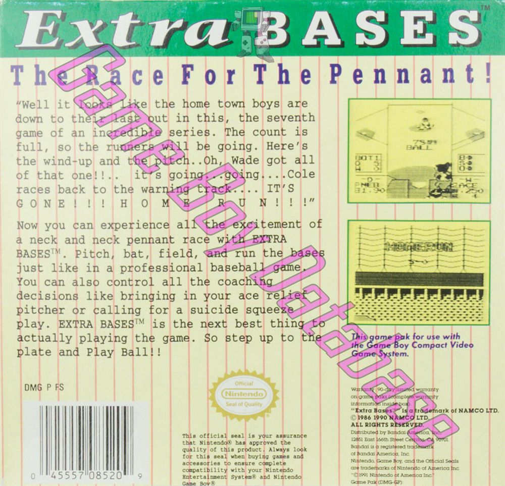 Extra Bases USA Back of the box