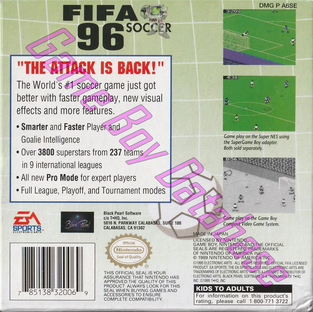 FIFA Soccer 96 USA Back of the box