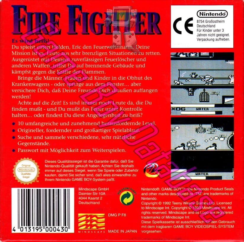 Fire Fighter NOE Back of the box