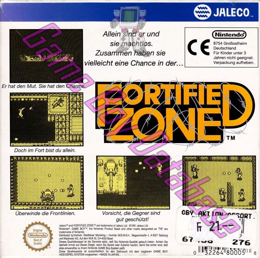 Fortified Zone FRG Back of the box