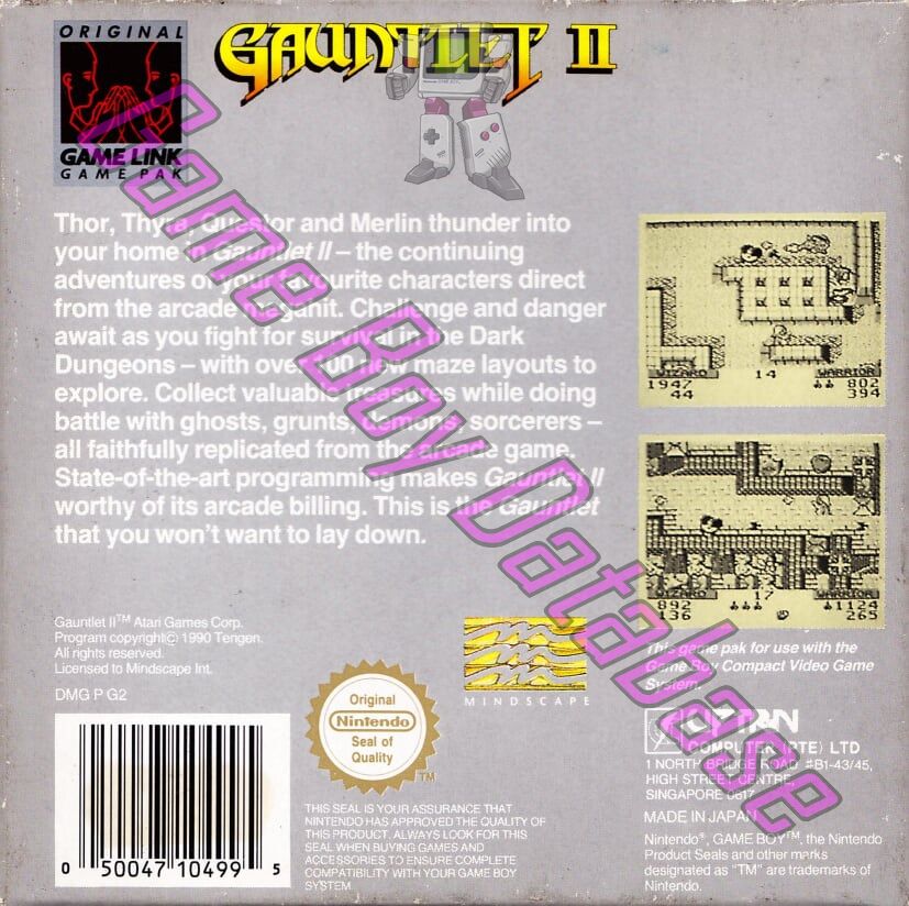 Gauntlet II ASI Back of the box