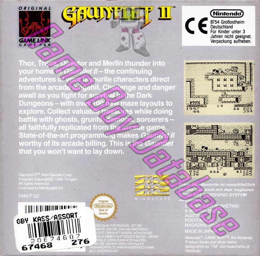 Gauntlet II FRG Back of the box