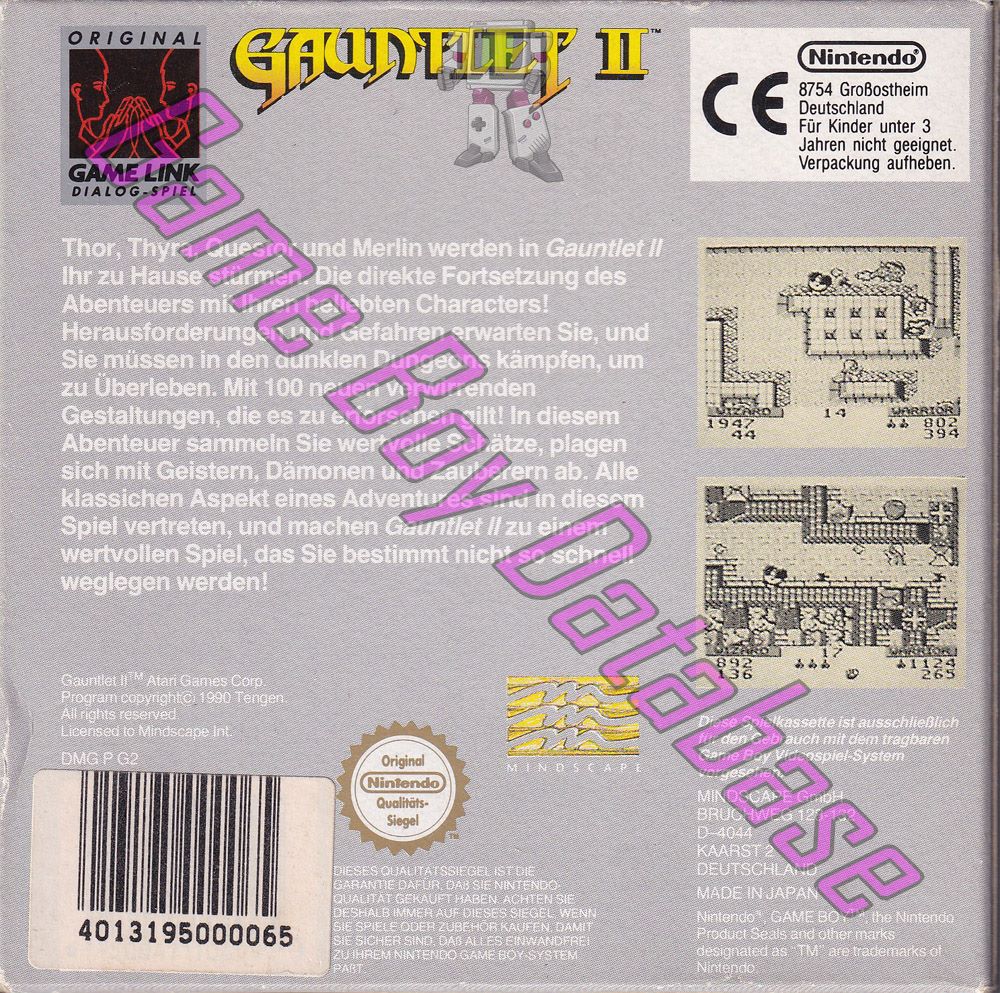 Gauntlet II NOE Back of the box