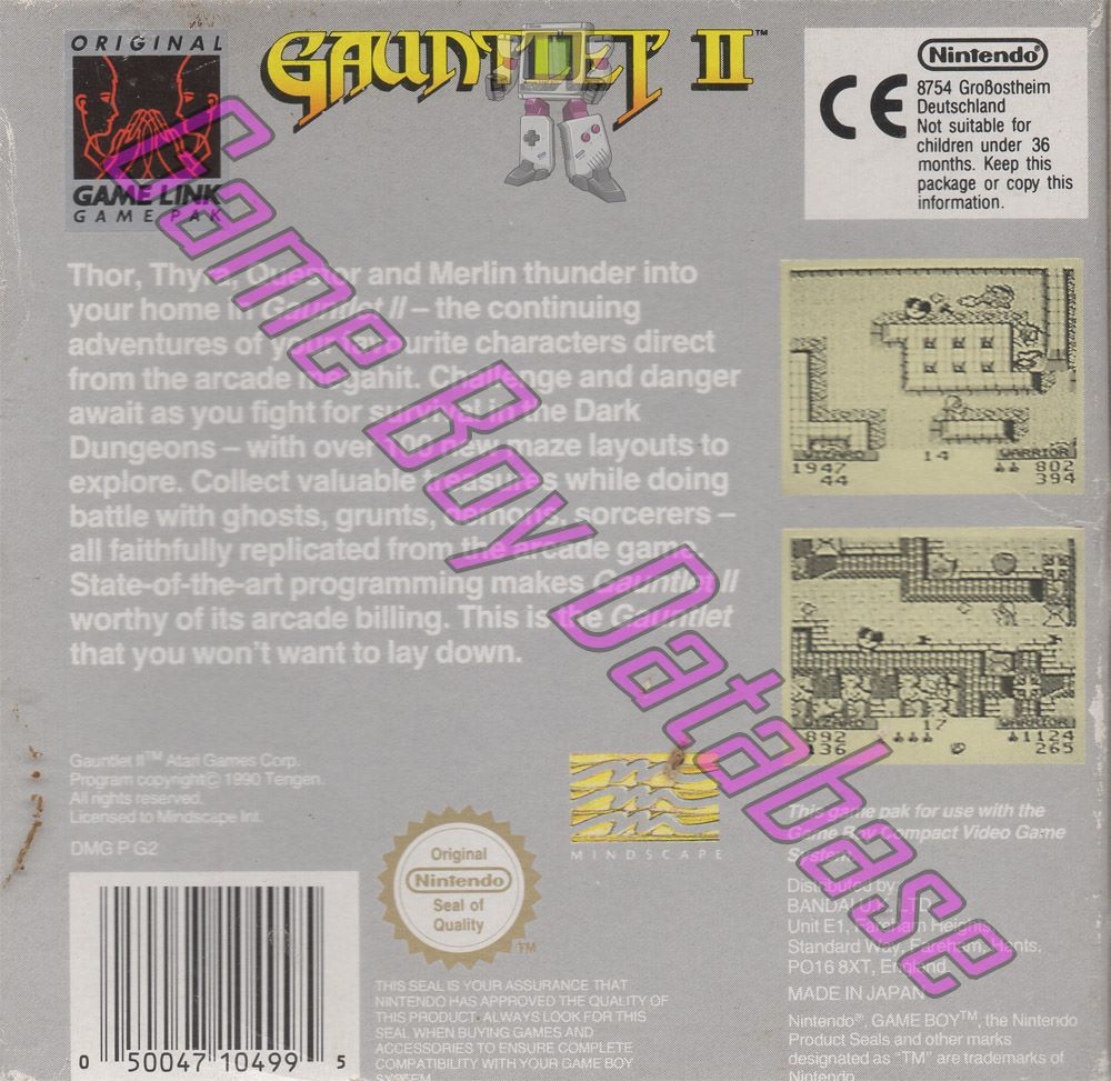 Gauntlet II UKV Back of the box