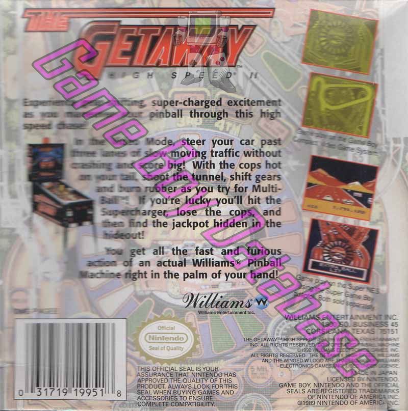 Getaway High Speed II (the) USA Back of the box