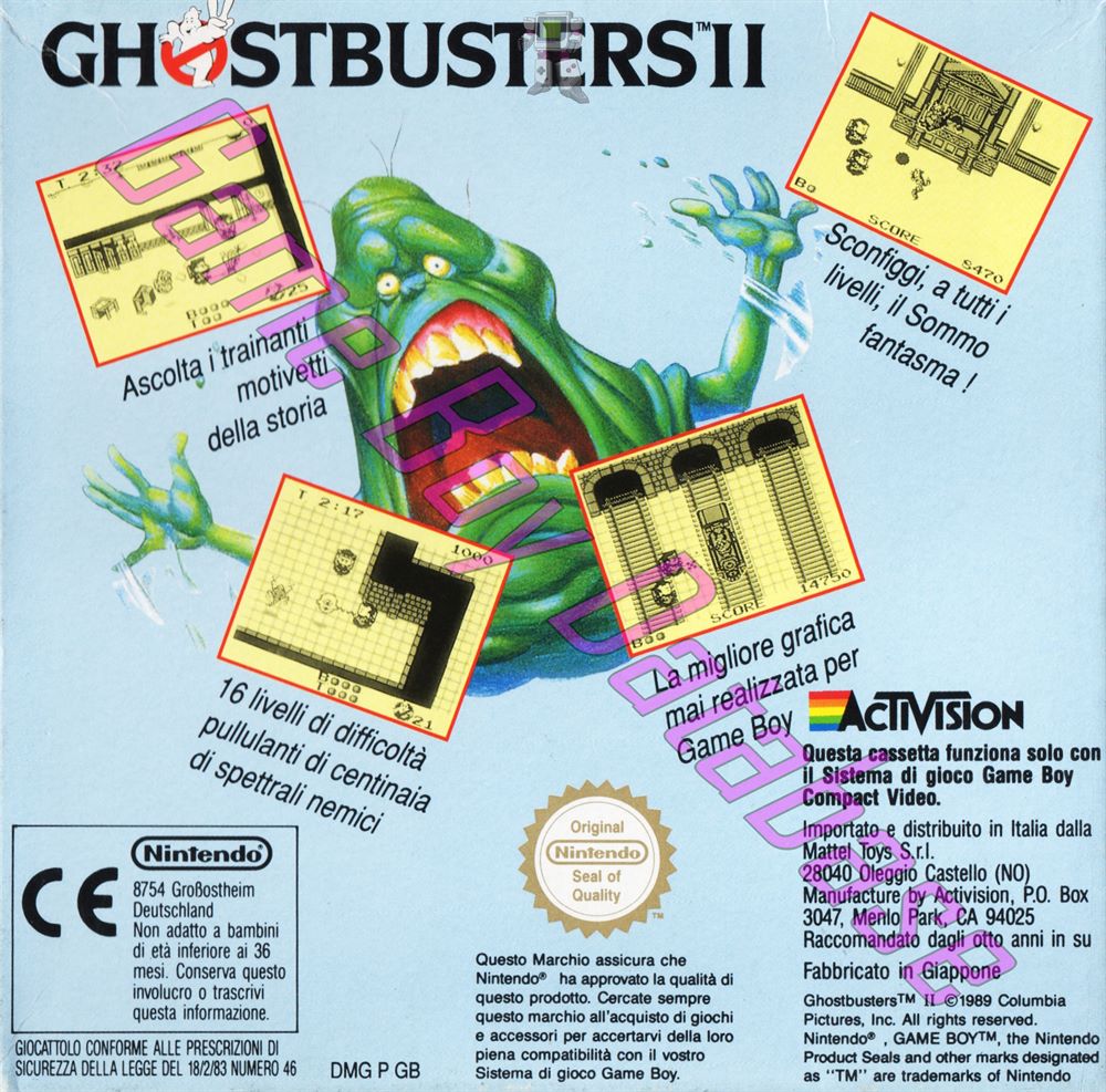 Ghostbusters II ITA Back of the box