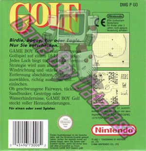 Golf NOE Back of the box