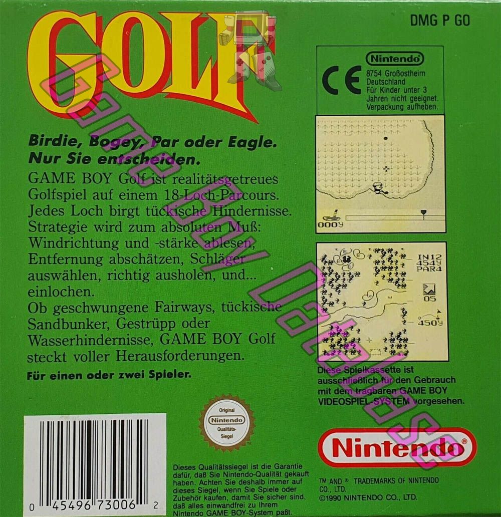 Golf NOE-1 Back of the box