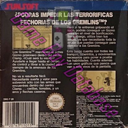 Gremlins 2 la Nueva Generacion ESP-1 Back of the box