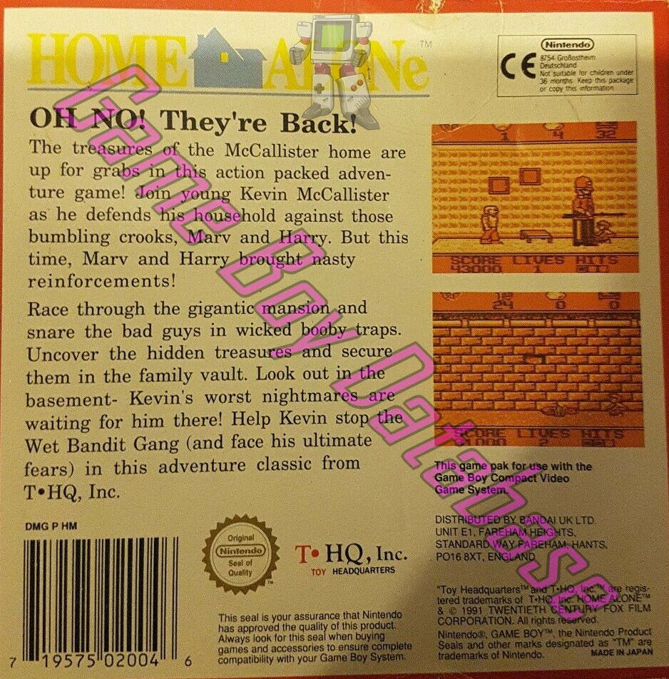 Home Alone UKV Back of the box