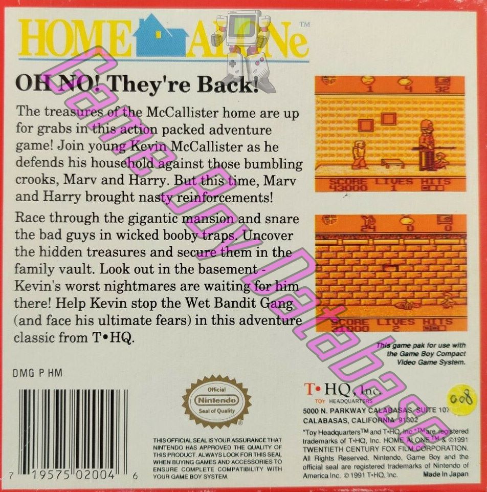 Home Alone USA Back of the box