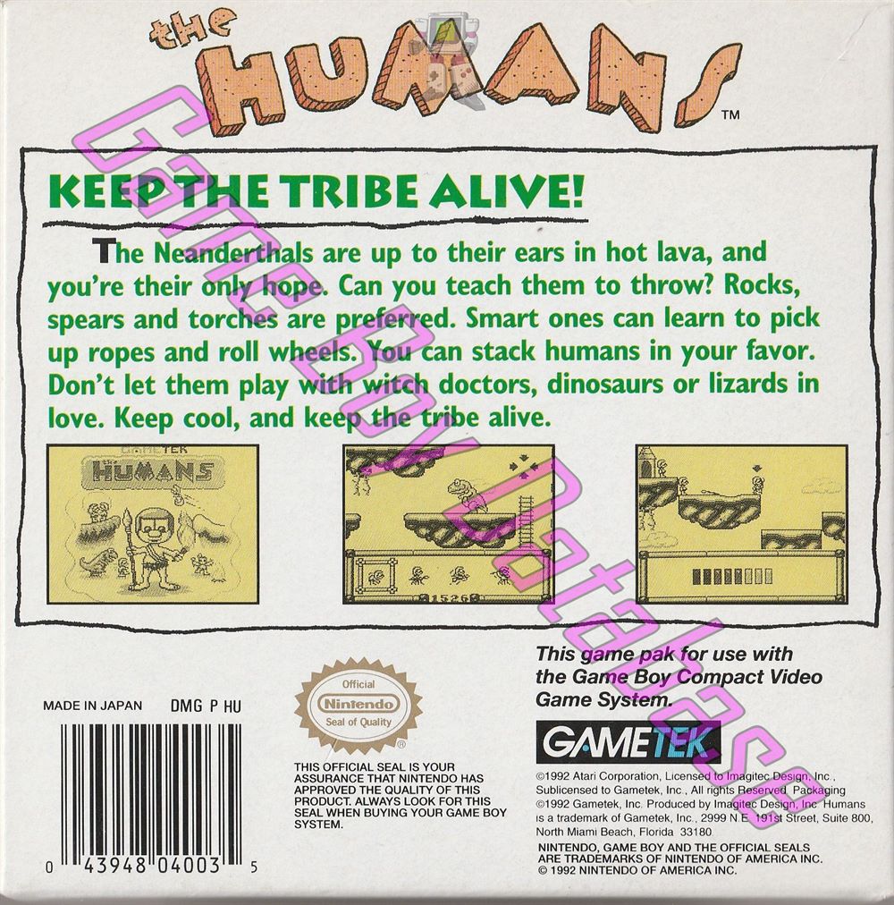 Humans (the) USA Back of the box