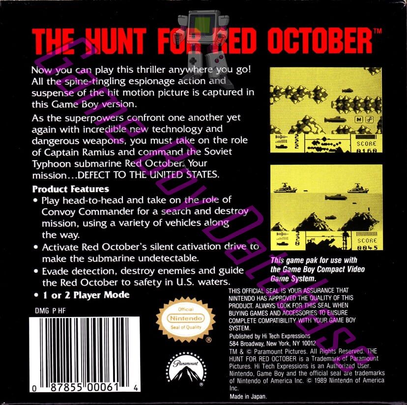 Hunt for Red October (the) USA Back of the box