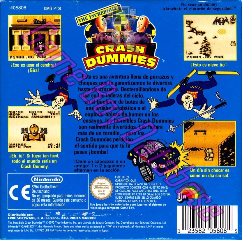 Incredible Crash Dummies, The ESP Back of the box