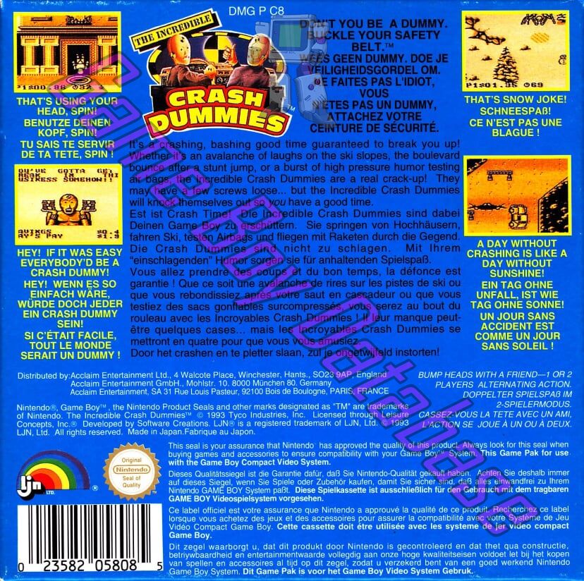 Incredible Crash Dummies (the) FAH Back of the box