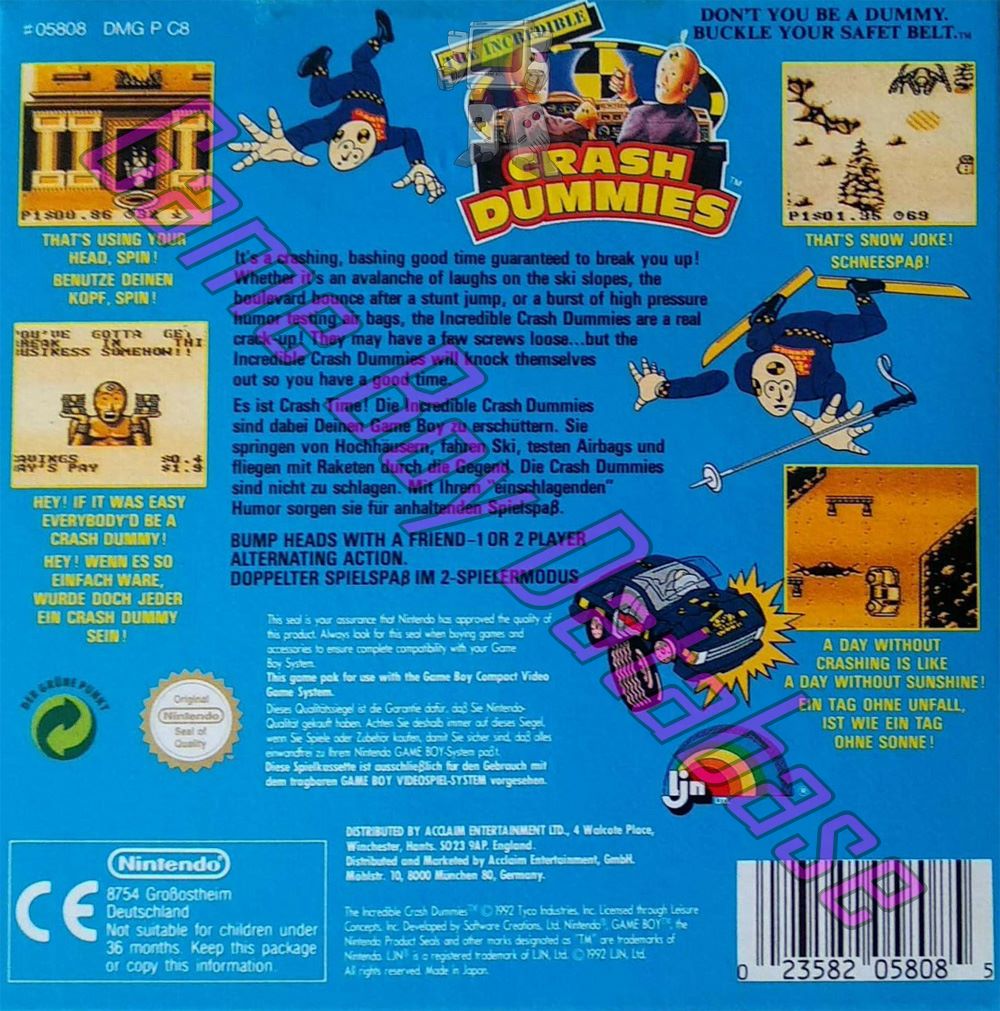 Incredible Crash Dummies (the) UKV Back of the box