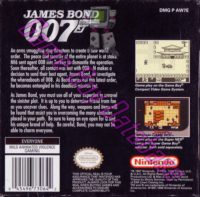 James Bond 007 USA Back of the box