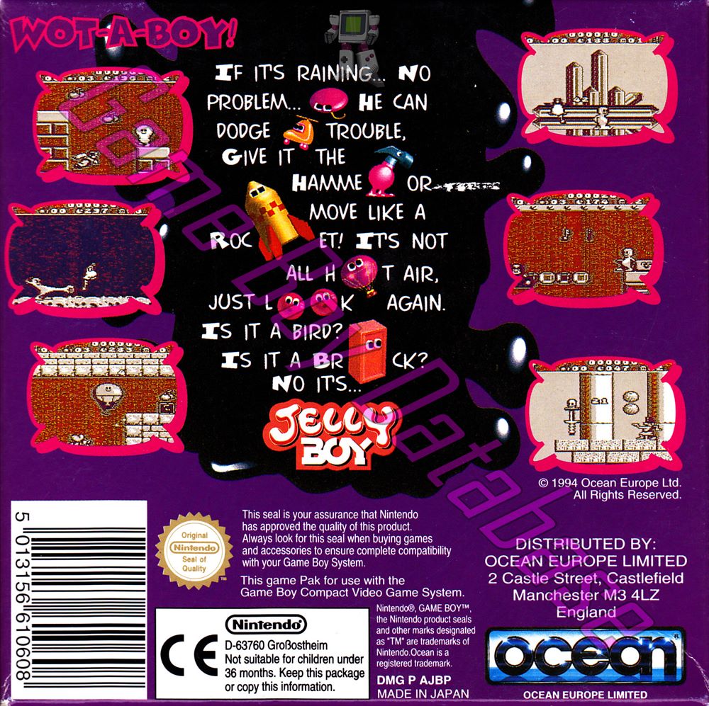 Jelly Boy UKV Back of the box