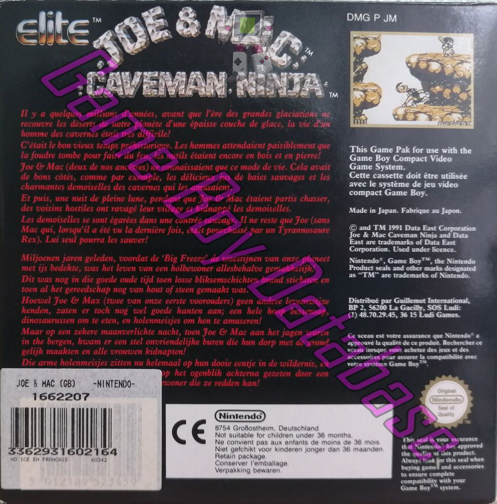 Joe & Mac Caveman Ninja FAH Back of the box