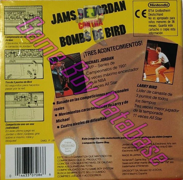 Jordan vs Bird One on One ESP Back of the box