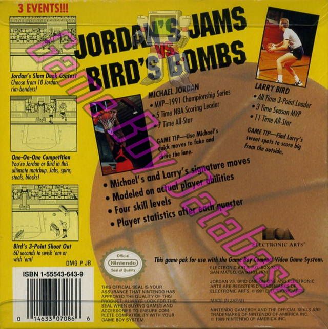 Jordan vs Bird One on One USA Back of the box