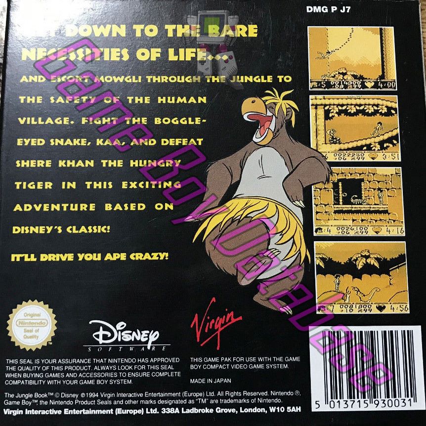 Jungle Book (Disney’s the) UKV Back of the box