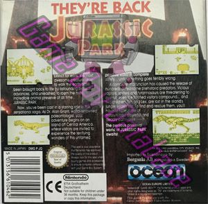 Jurassic Park SCN Back of the box