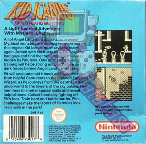 Kid Icarus of Myths and Monsters SCN-1 Back of the box