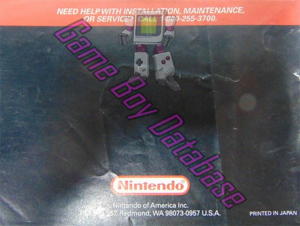 Kirby's Block Ball USA Back of the booklet