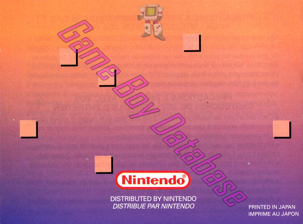 Mario's Picross FAH Back of the booklet