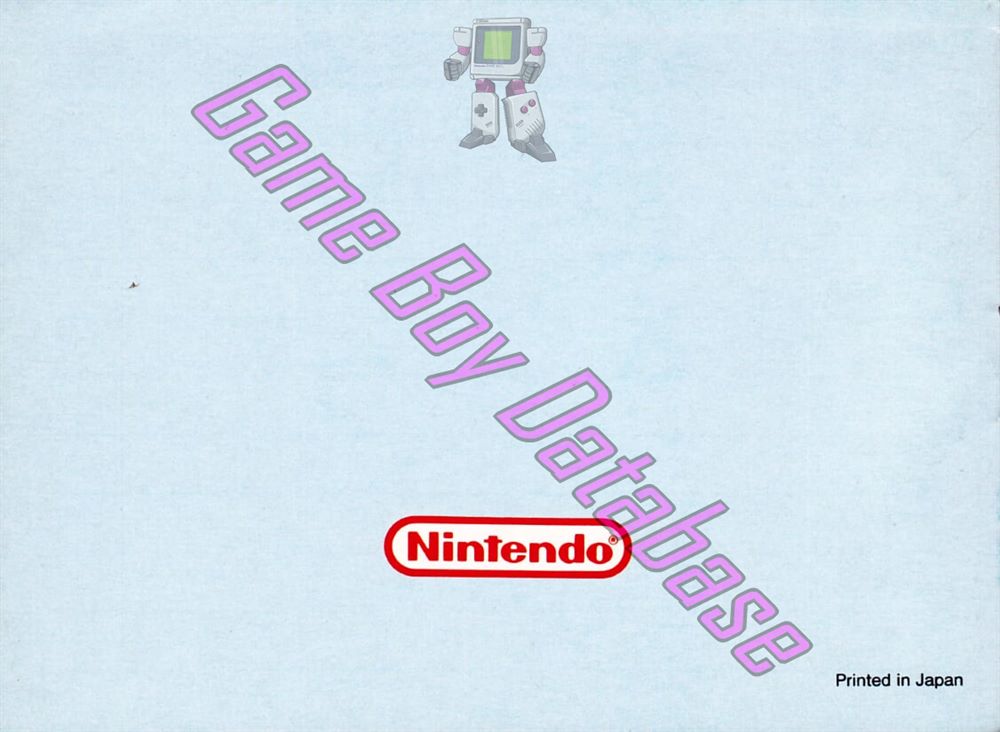 Mega Man Dr. Wily's Revenge GPS Back of the booklet