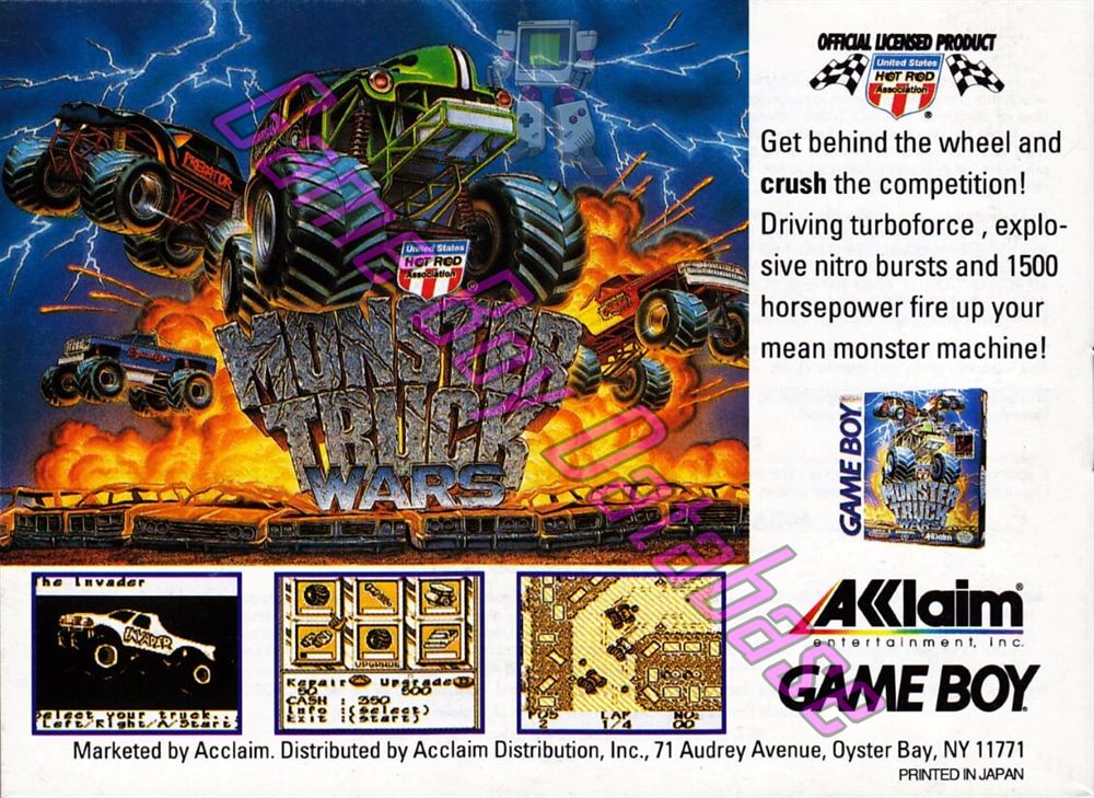 NBA Jam USA Back of the booklet