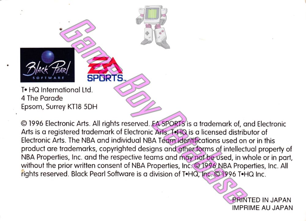 NBA Live 96 EUR Back of the booklet