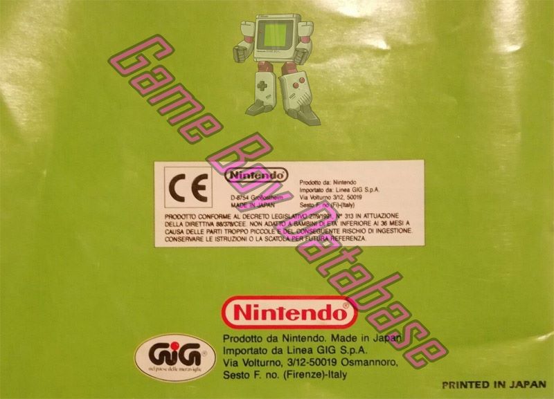 Nintendo World Cup ITA-1 Back of the booklet