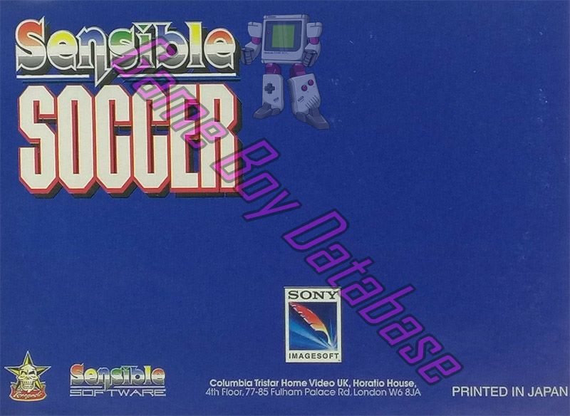 Sensible Soccer UKV-1 Back of the booklet