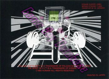 Spirit of F1 NOE Back of the booklet