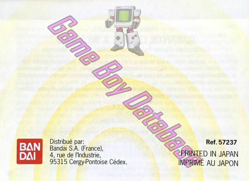 Tamagotchi FRA Back of the booklet