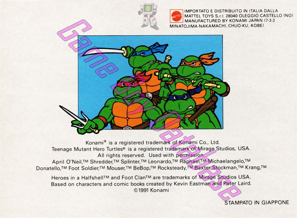 Teenage Mutant Ninja Turtles Fall of the Foot Clan ITA Back of the booklet