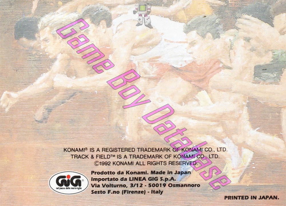 Track & Field ITA Back of the booklet